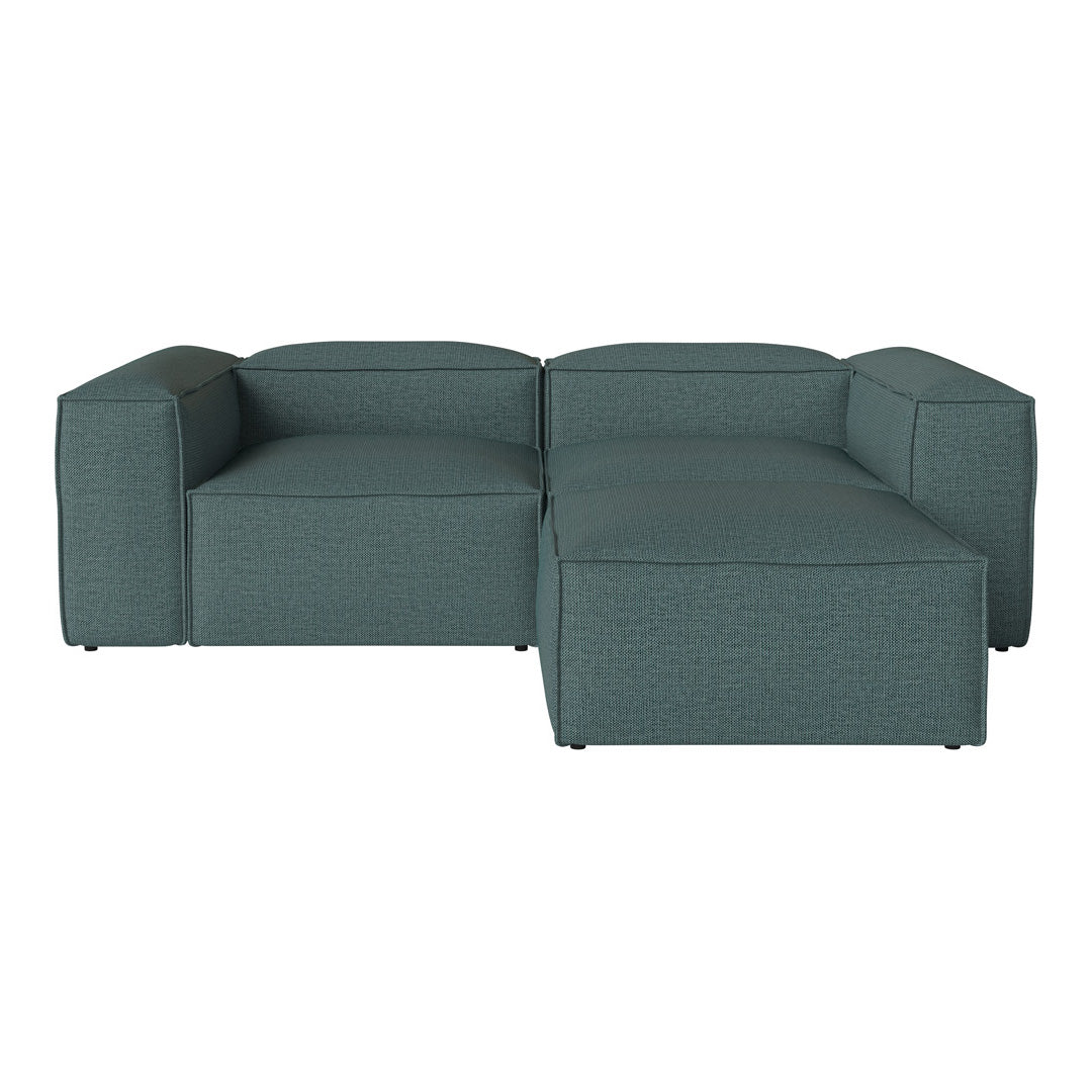 Cosima 2-Seater Small Sofa with Pouf - Compact Loveseat for Small Living Rooms, Apartments & Cozy Spaces