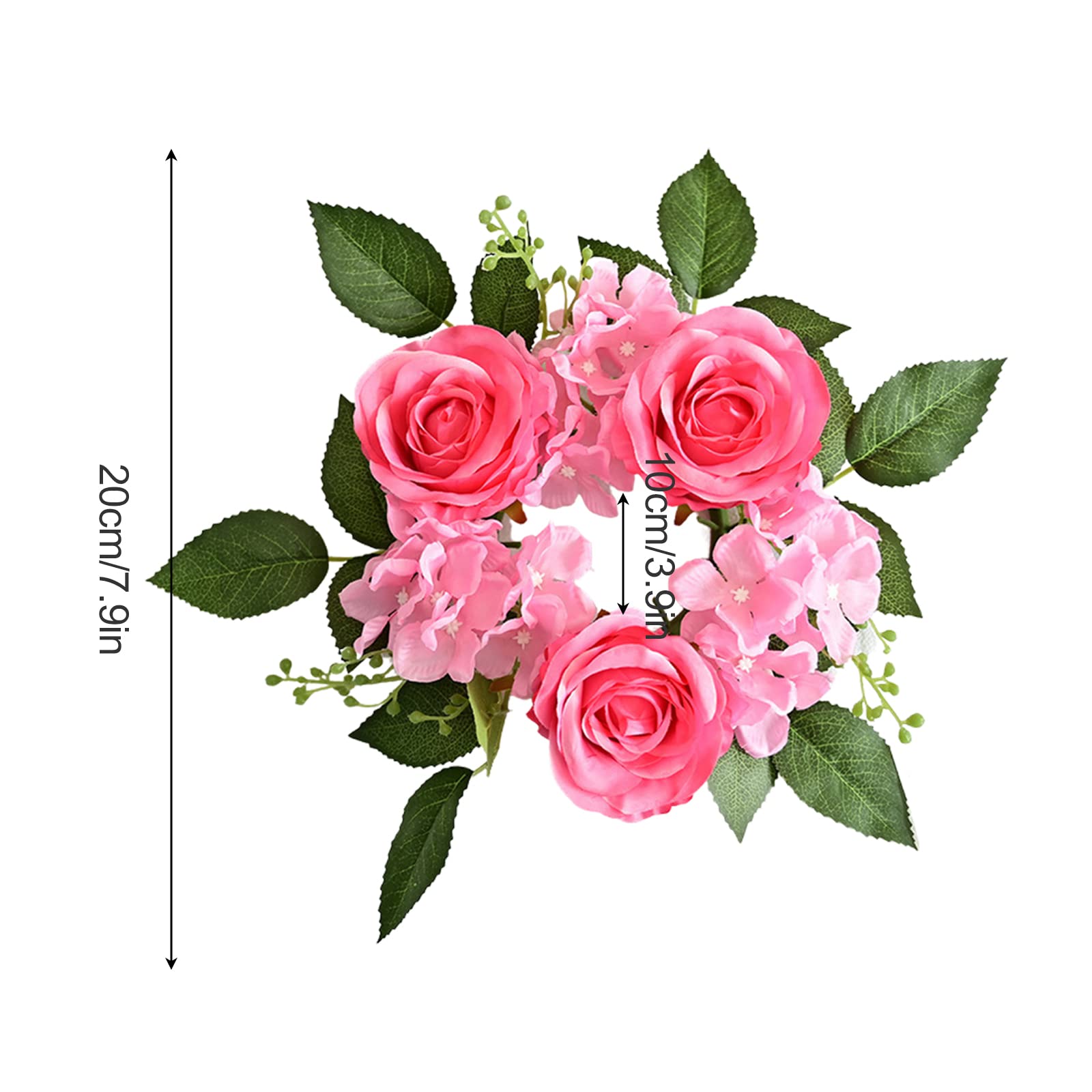 BEIJIALY 6-Pack Artificial Rose Candle Rings - 8 Inch Floral Candle Wreaths for Pillar Candles, Rustic Wedding Centerpieces & Christmas Table Decor | Perfect for Weddings, Holidays, and Home Decor