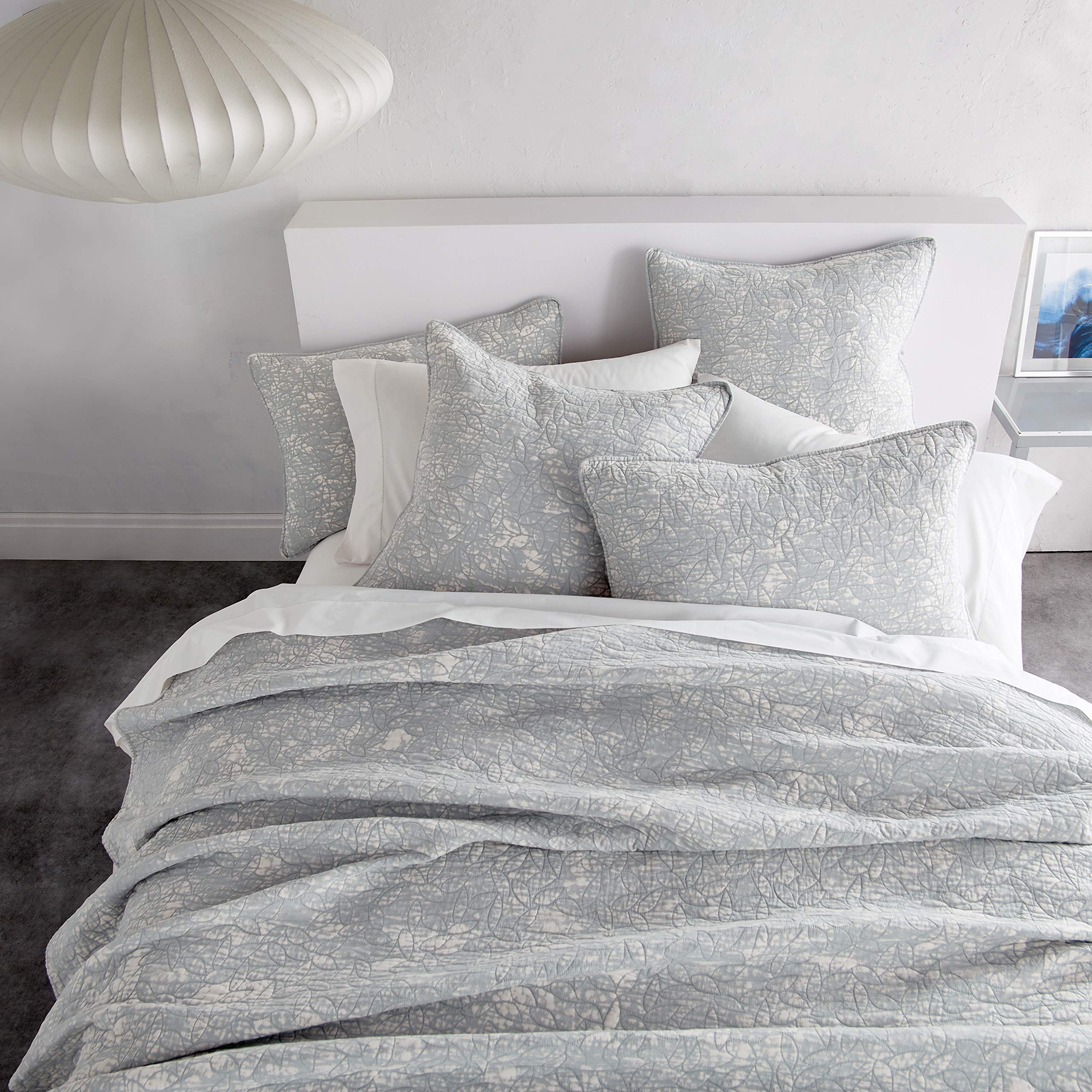 DKNY Sunwashed Cotton Quilt King Size - Soft Grey Luxury Bedding Set for Master Bedroom & Guest Room - Breathable All-Season Comforter for Cozy Sleep