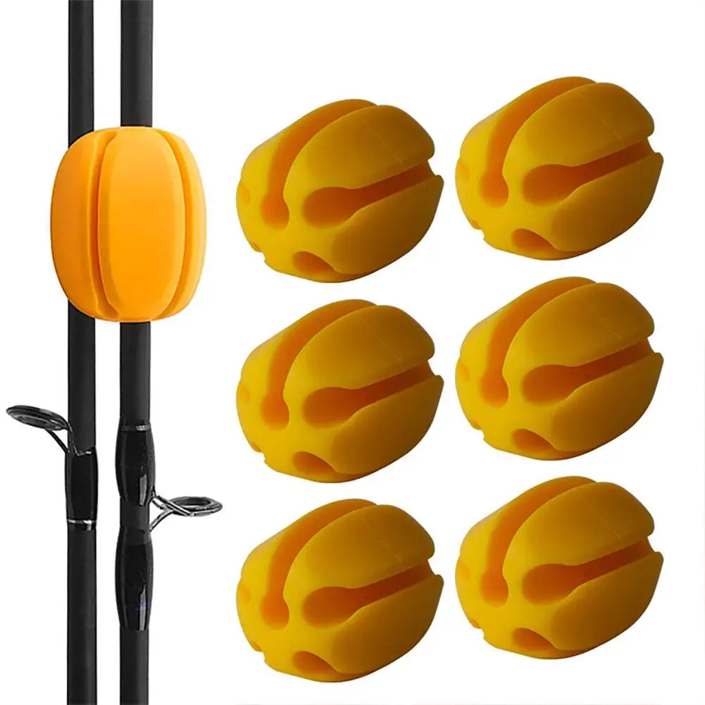6-Piece Silicone Fishing Rod Holder Set - Durable, Non-Slip Boat & Kayak Fishing Accessories for Secure Rod Storage | Perfect for Saltwater & Freshwater Fishing Trips