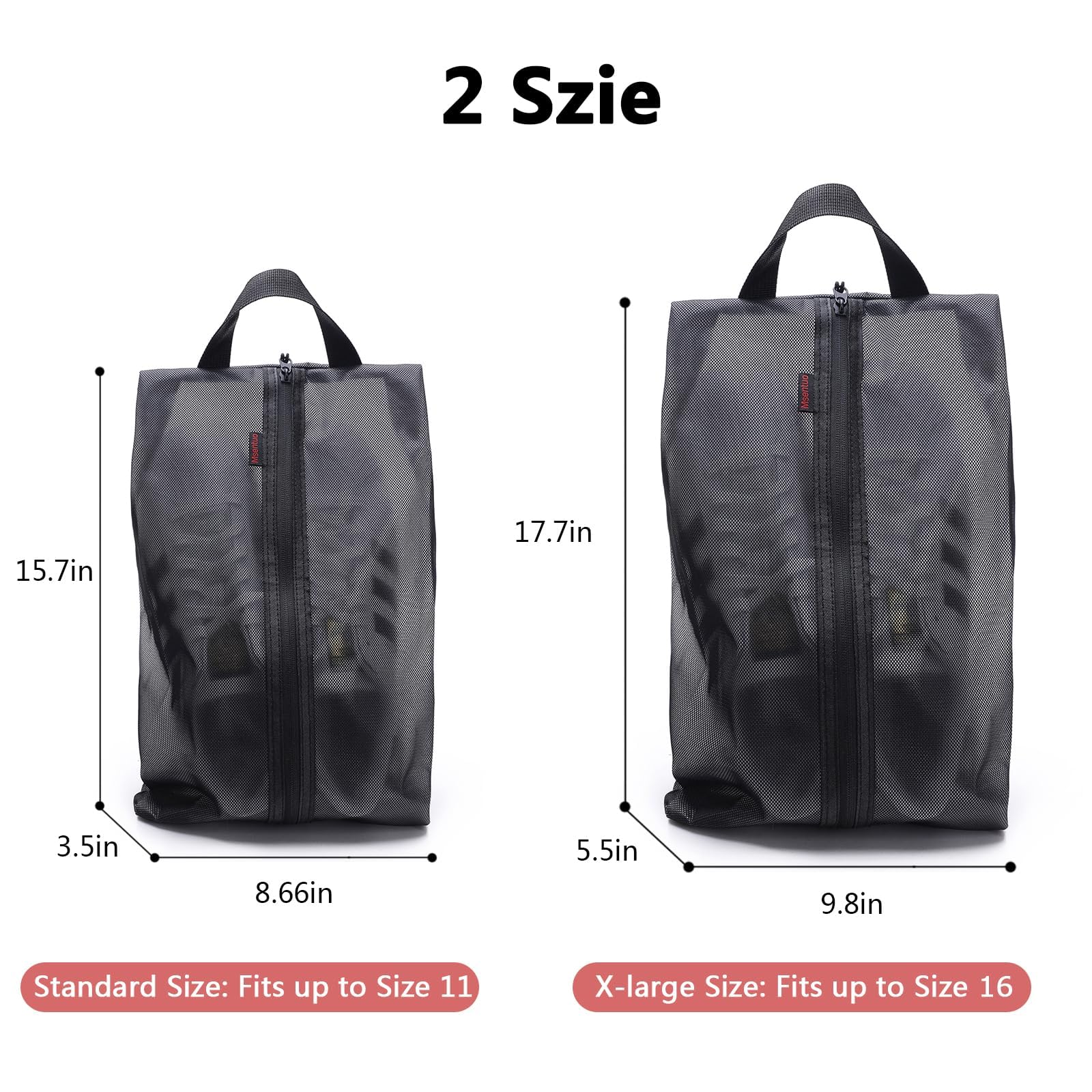 Waterproof Shoe Bags for Travel - Dustproof Shoe Storage Pouch with Zipper & Handle for Women & Men (Navy Blue, 1 Pack) - Perfect for Gym, Work, Vacation & Sports Equipment Organization