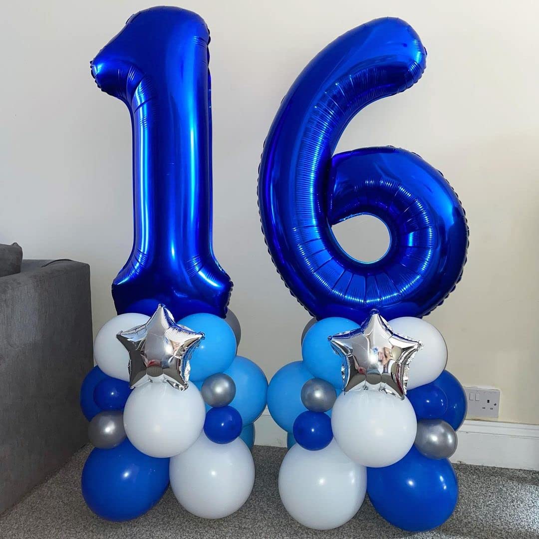 40 Inch Navy Blue Number 6 Foil Balloons - Large Mylar 6th Birthday Balloon Decor for Parties, Graduation, Baby Shower & Anniversary Celebrations - Perfect for Photo Backdrops and Event Centerpieces