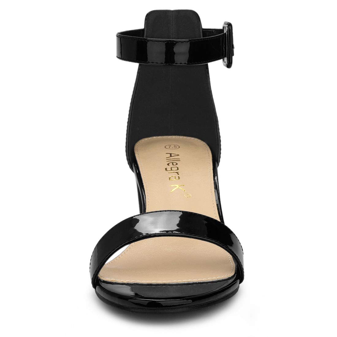 Allegra K Women's Block Low Heel Ankle Strap Sandals - Comfortable Dress Shoes for Summer, Weddings & Office Wear