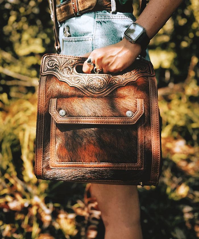 Trinity Ranch Genuine Cowhide Crossbody Bag for Women - Stylish Leather Shoulder Purse for Daily Use, Travel & Shopping
