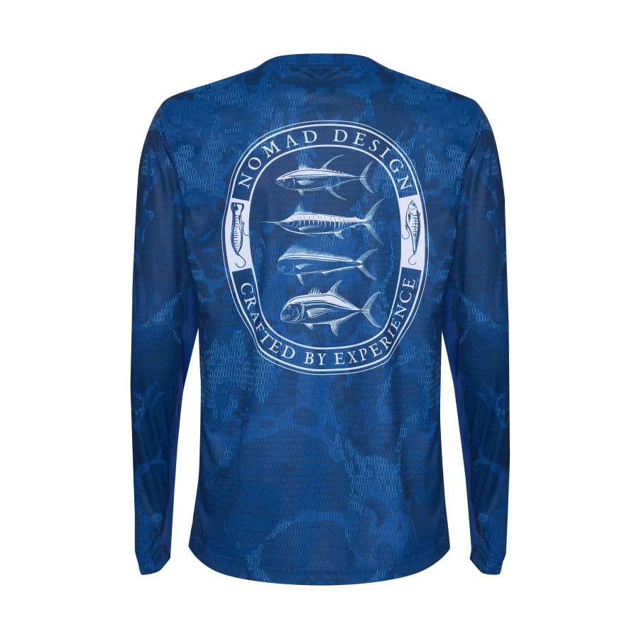 Tech Fishing Shirt - Marine Camo Performance Shirt for Men | Quick-Dry, UV Protection & Breathable | Ideal for Fishing, Boating & Outdoor Adventures