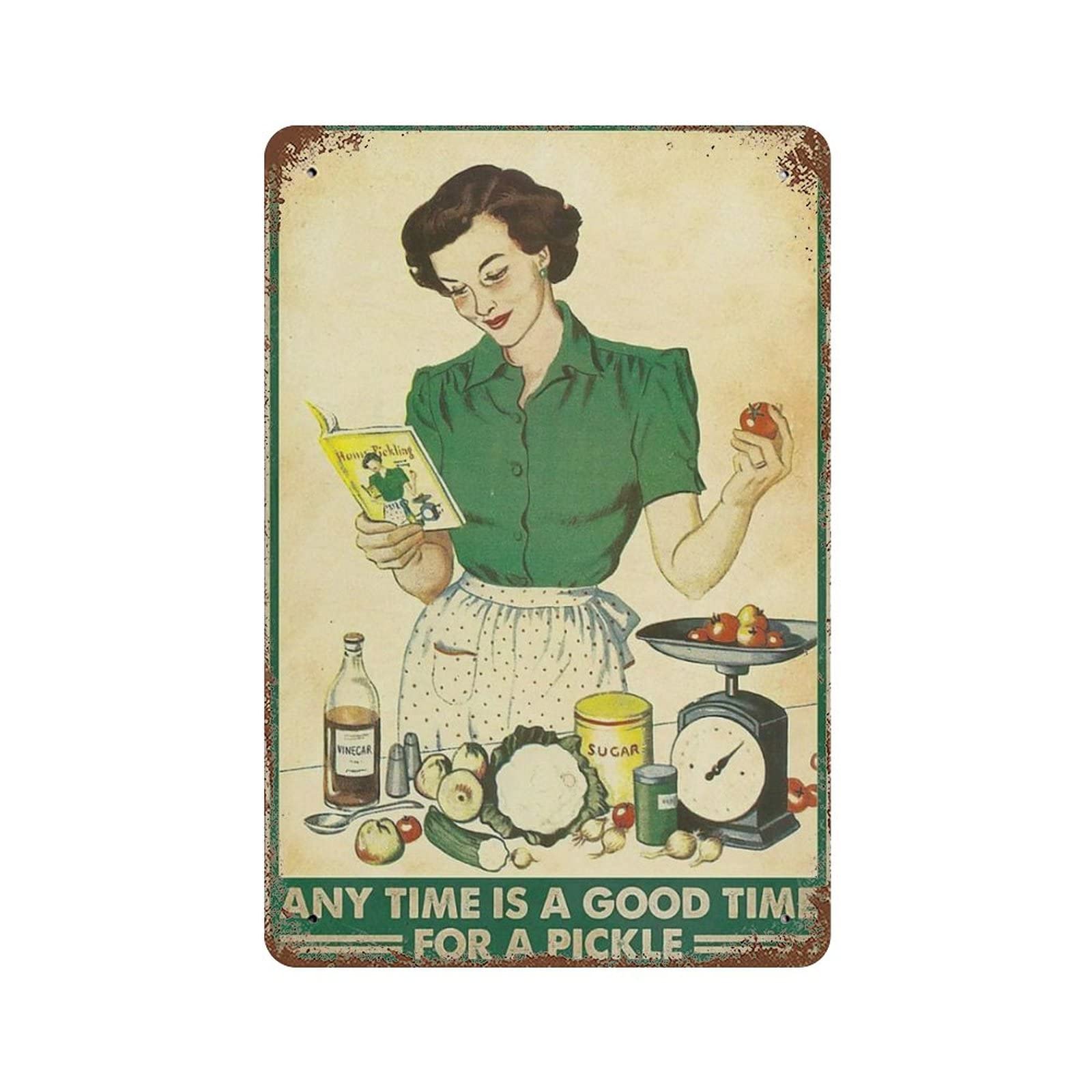 Funny Pickle Tin Sign - Kitchen Wall Decor for Home & Cafe