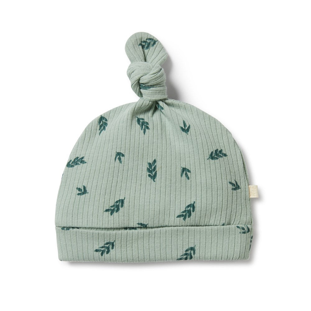 Falling Leaf Organic Rib Knot Hat for Women - Soft & Stylish Winter Beanie for Outdoor Activities, Hiking, and Casual Wear