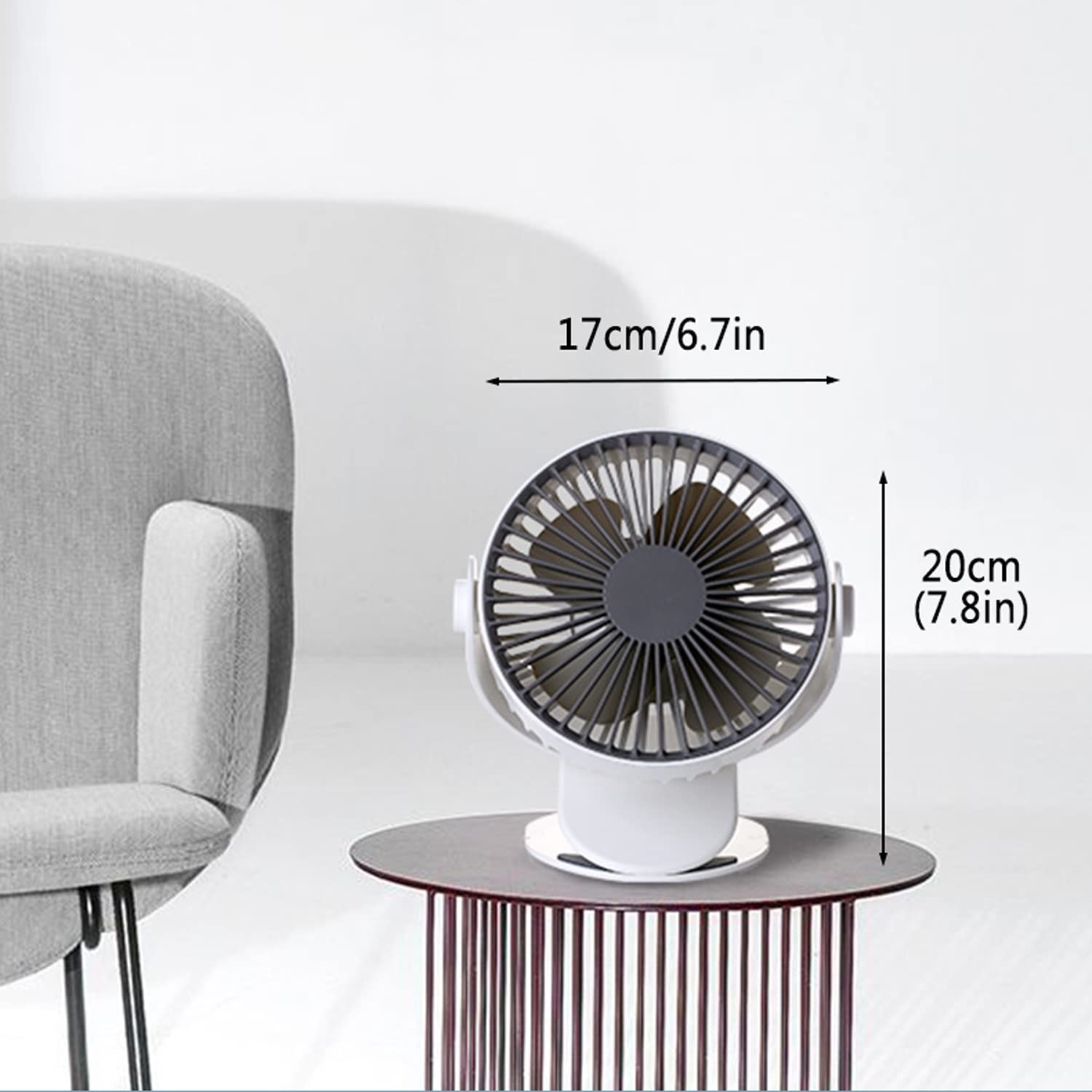 7-Inch Clip Convertible Table-Top & Clip Fan - Portable Air Circulating Fan with 3 Speed Settings - Compact Air Circulator for Bedroom, Home, Office, Camping & Car - White - Perfect for Cooling Small Spaces & Personal Use