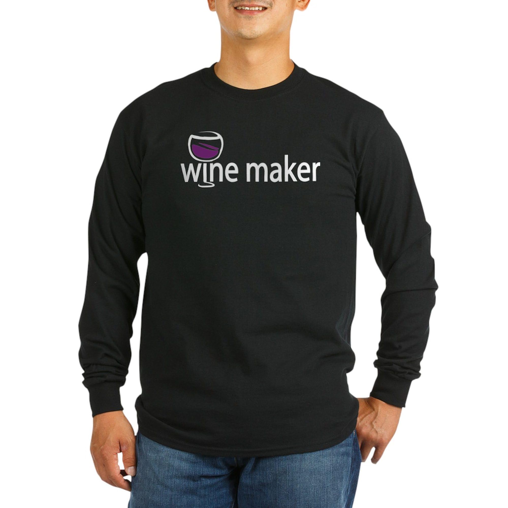 Wine Maker Long Sleeve Dark T-Shirt for Men - Comfortable Crewneck Tee for Wine Enthusiasts & Home Brewers | Perfect for Wine Tasting Events, Vineyard Visits & Casual Wear