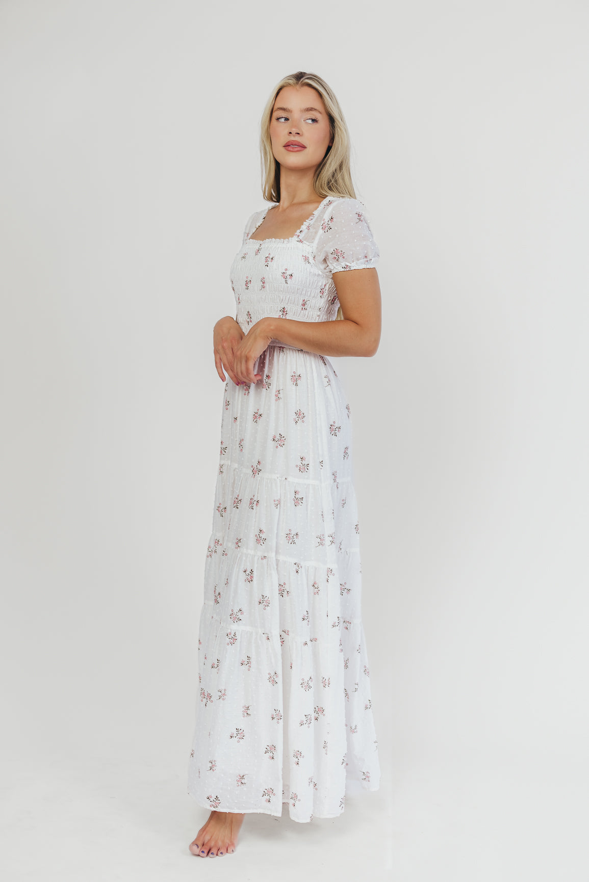 Harper Worth Women's Floral Maxi Dress - Pink Maternity Bump Friendly Long Dress for Pregnancy, Nursing & Postpartum | Perfect for Baby Showers, Beach Vacations & Summer Outfits