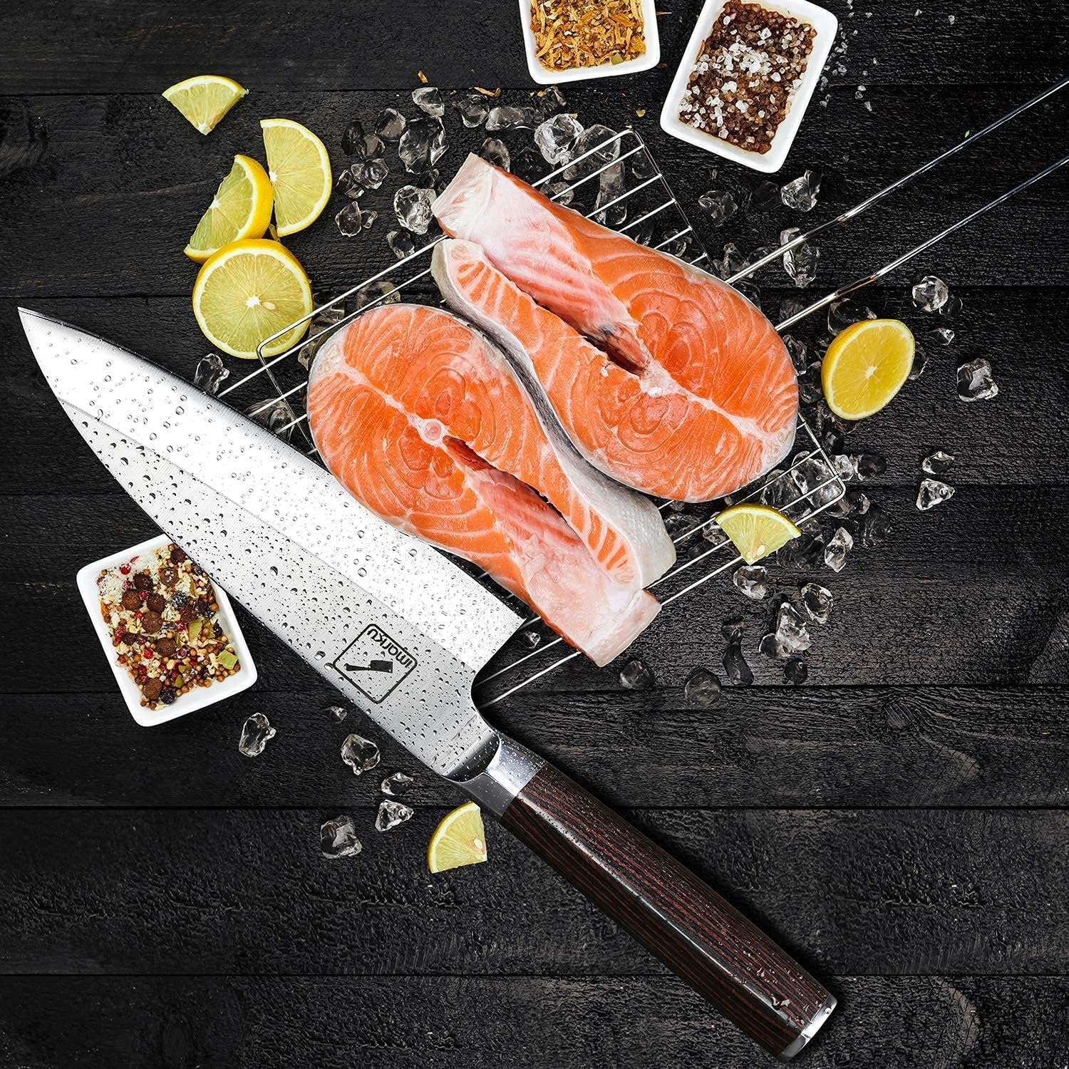 Imarku 7-inch Deba Knife - Ultra Sharp Japanese Sushi & Fish Fillet Knife with Stainless Steel Single Bevel Blade, Ergonomic Handle - Perfect for Sushi Making, Fish Cutting & Kitchen Prep - Ideal Gift for Chefs, Mom & Dad (Birthday, Housewarming)
