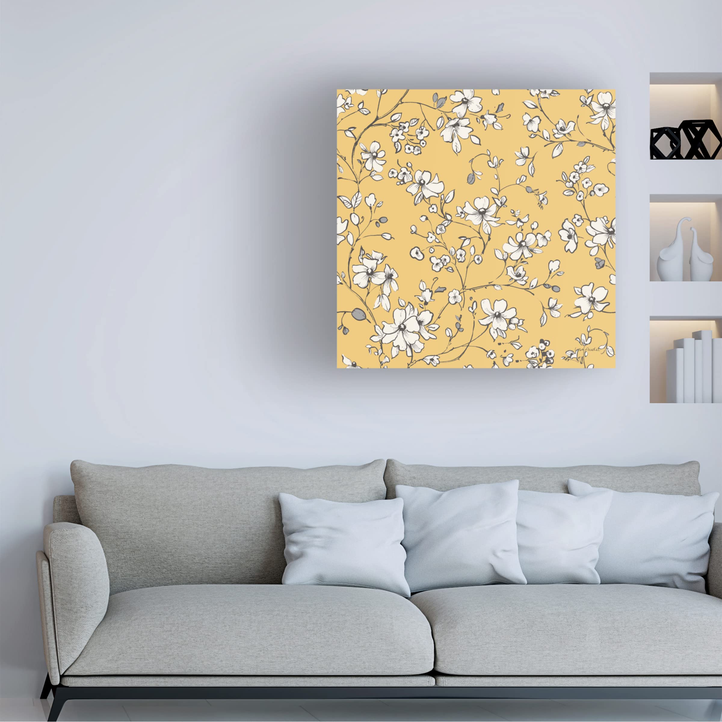 Lisa Audit 'Happy Yellow 27 on Yellow' Abstract Canvas Wall Art - Modern Home Decor for Living Room, Bedroom & Office