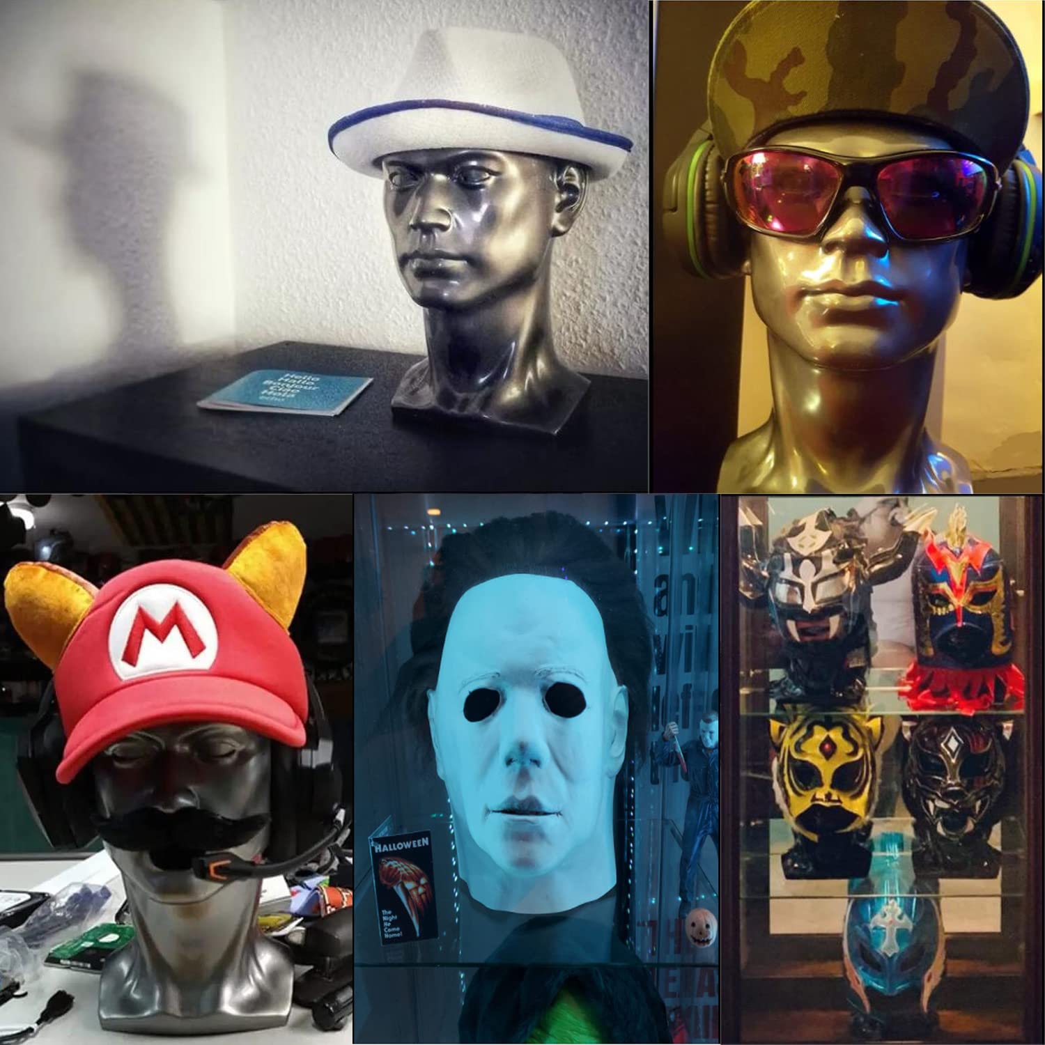 Professional Male Mannequin Head for Cosmetology Training - Display Headset, Headphones, Game Console & Hats - Perfect for Salon Practice, Retail Displays & Photography Props