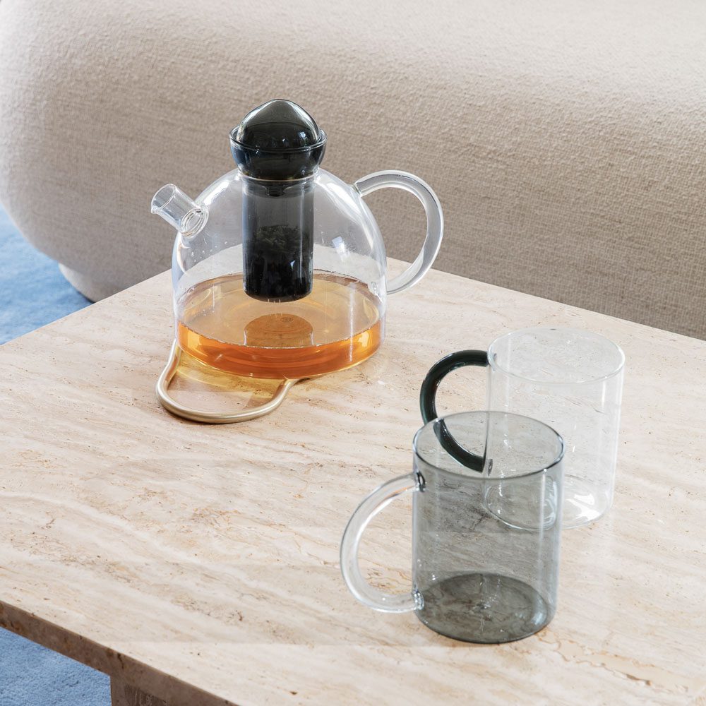 FERM LIVING Still Mug - Clear Glass Coffee Cup Set of 2 - Perfect for Home, Office & Cafe Use - Elegant Drinking Glasses for Tea, Espresso & Hot Beverages