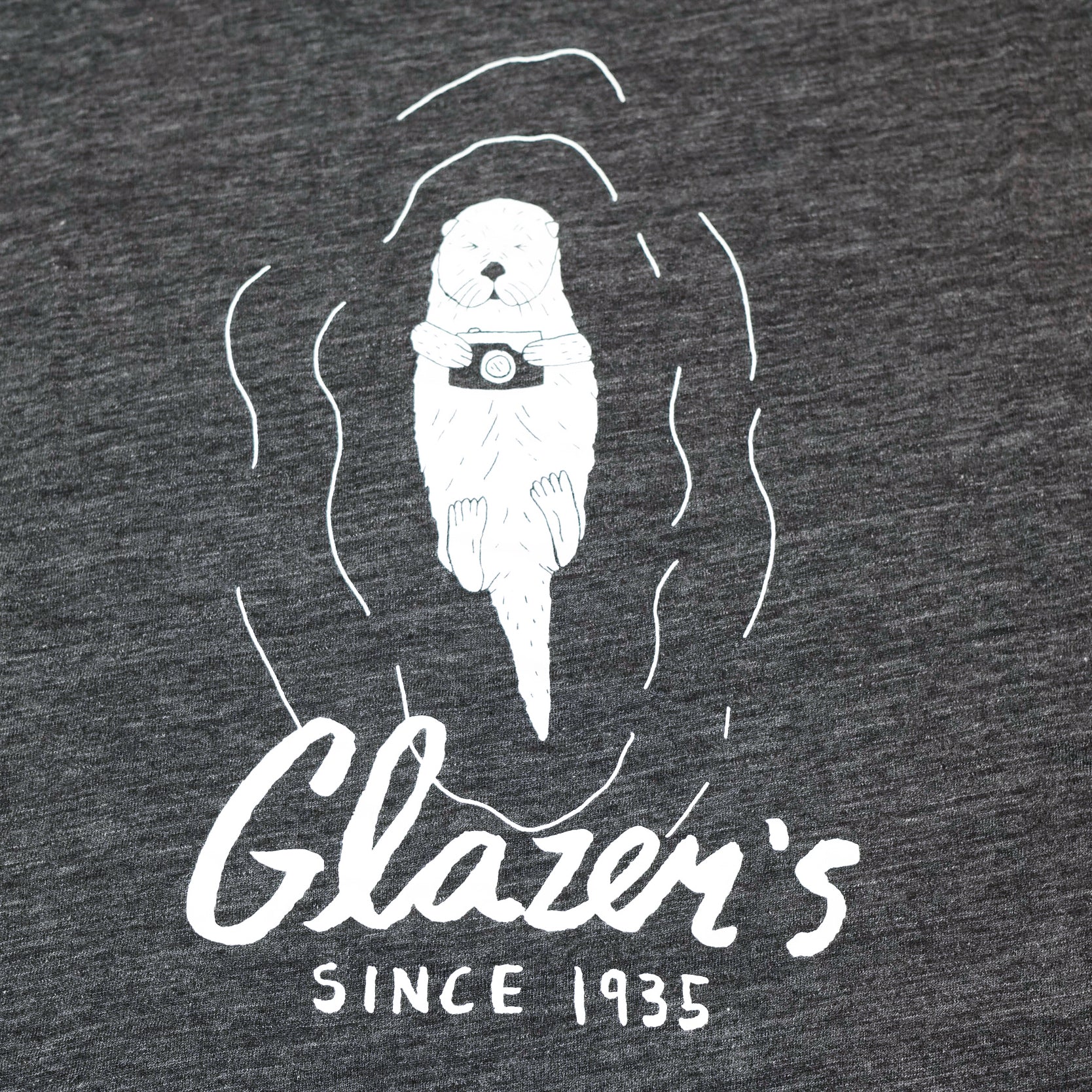 Glazer's Otter Graphic T-Shirt for Women - Soft Grey Cotton Tee, Small Size | Casual Everyday Wear, Weekend Outfits & Animal Lover Gifts
