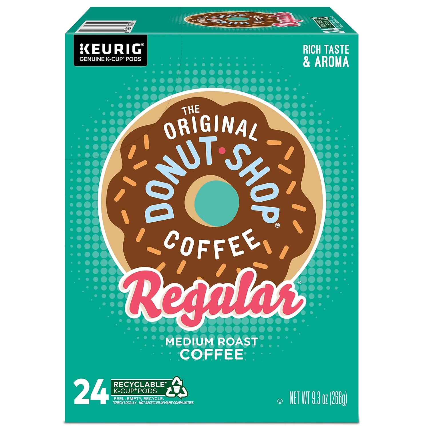 Green Mountain Coffee Roasters Donut Shop Blend K-Cups, Medium Roast, 24 Count - Perfect for Home, Office & Breakfast Brewing