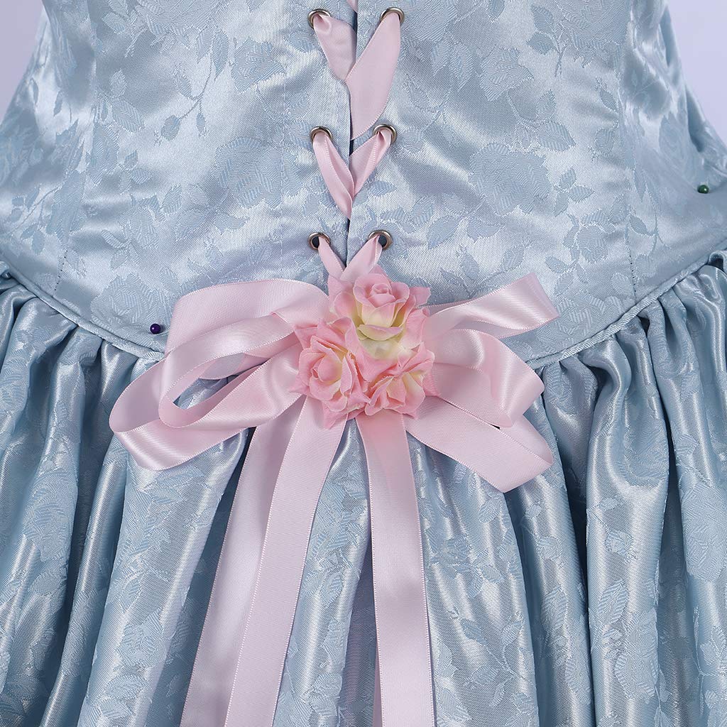 Marie Antoinette Cosplay Dress for Women - Blue Rococo Colonial Ball Gown Costume | Vintage Medieval Dress for Halloween, Cosplay Events & Themed Parties
