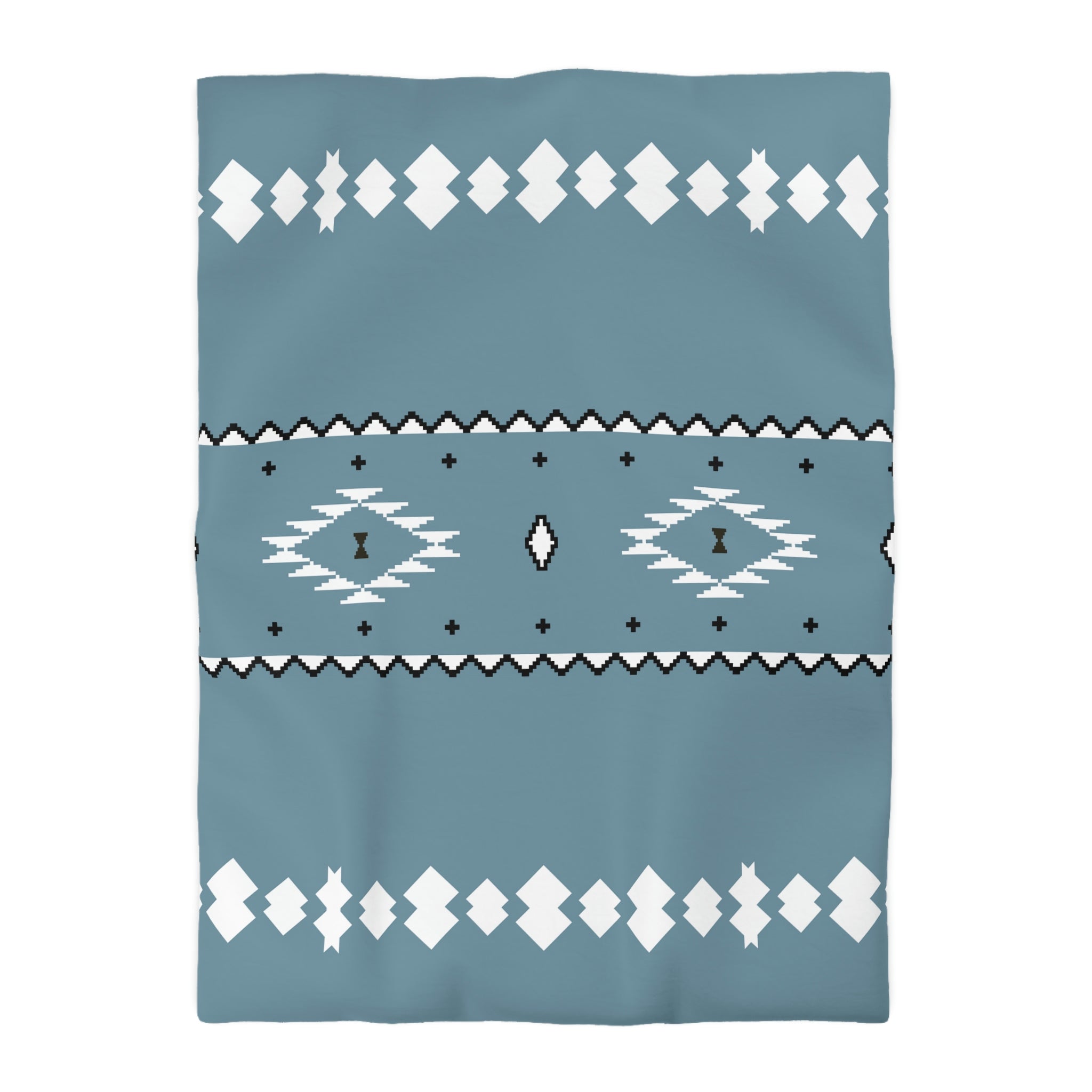 Premium Microfiber Duvet Cover Set - Soft Blue Sky Southwestern Pattern - Polyester Bedding with Invisible Zipper - Queen/King/Cal King Sizes - Perfect for Guest Rooms & Master Bedrooms
