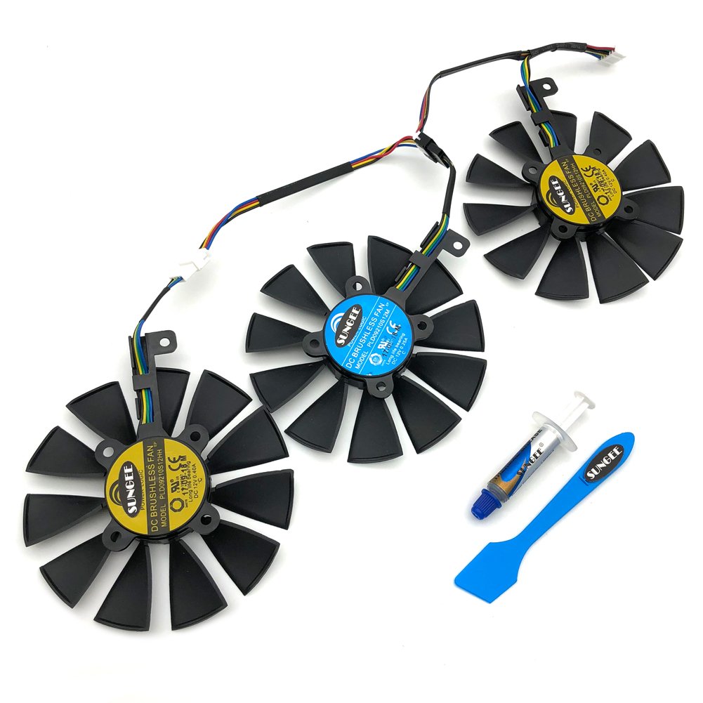 88MM PLD09210S12M & PLD09210S12HH Replacement Cooling Fan for ASUS Strix GTX 1060/1070/1070Ti/1080/1080Ti & RX 480/580/Vega 56/64 Graphics Cards - High Performance GPU Fan for Gaming & Mining Rigs