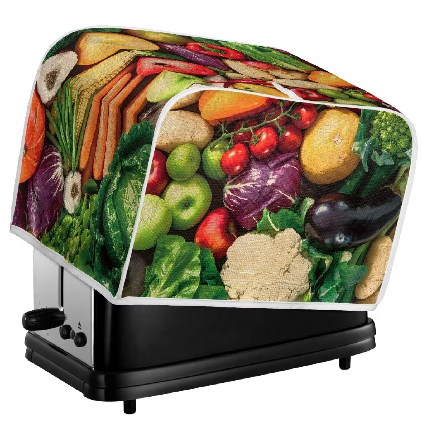 BuyBai 2 Slice Toaster Cover - Extra Wide Slot Bread Toaster Protector - Durable Greaseproof Small Appliance Cover for Kitchen - Perfect for Toasters, Bread Makers & Countertop Protection