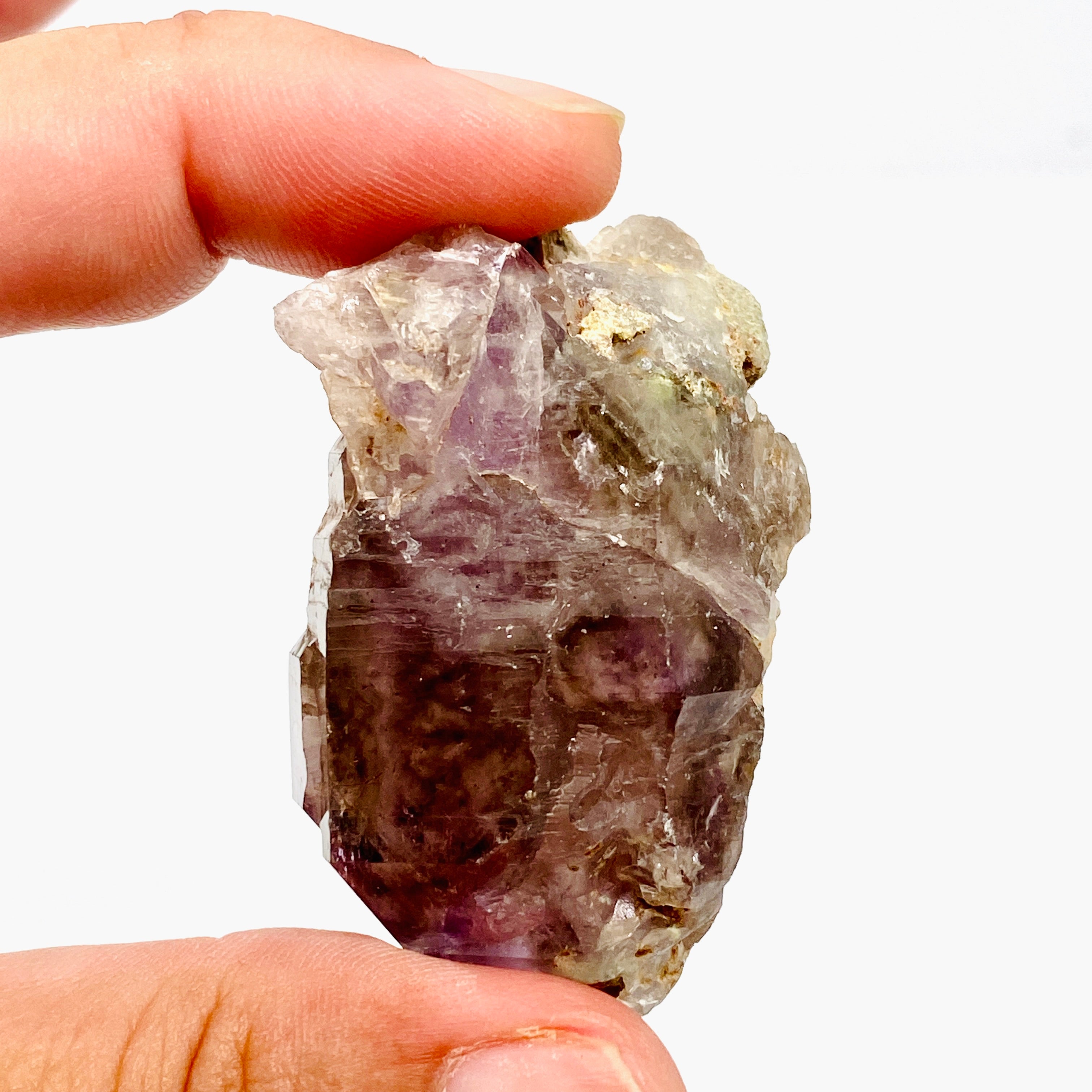 Natural Smokey Amethyst Elestial Crystal with Unique Inclusions - Similar to Super Seven & Brandberg (CR3732) - Perfect for Meditation, Energy Healing & Crystal Collection