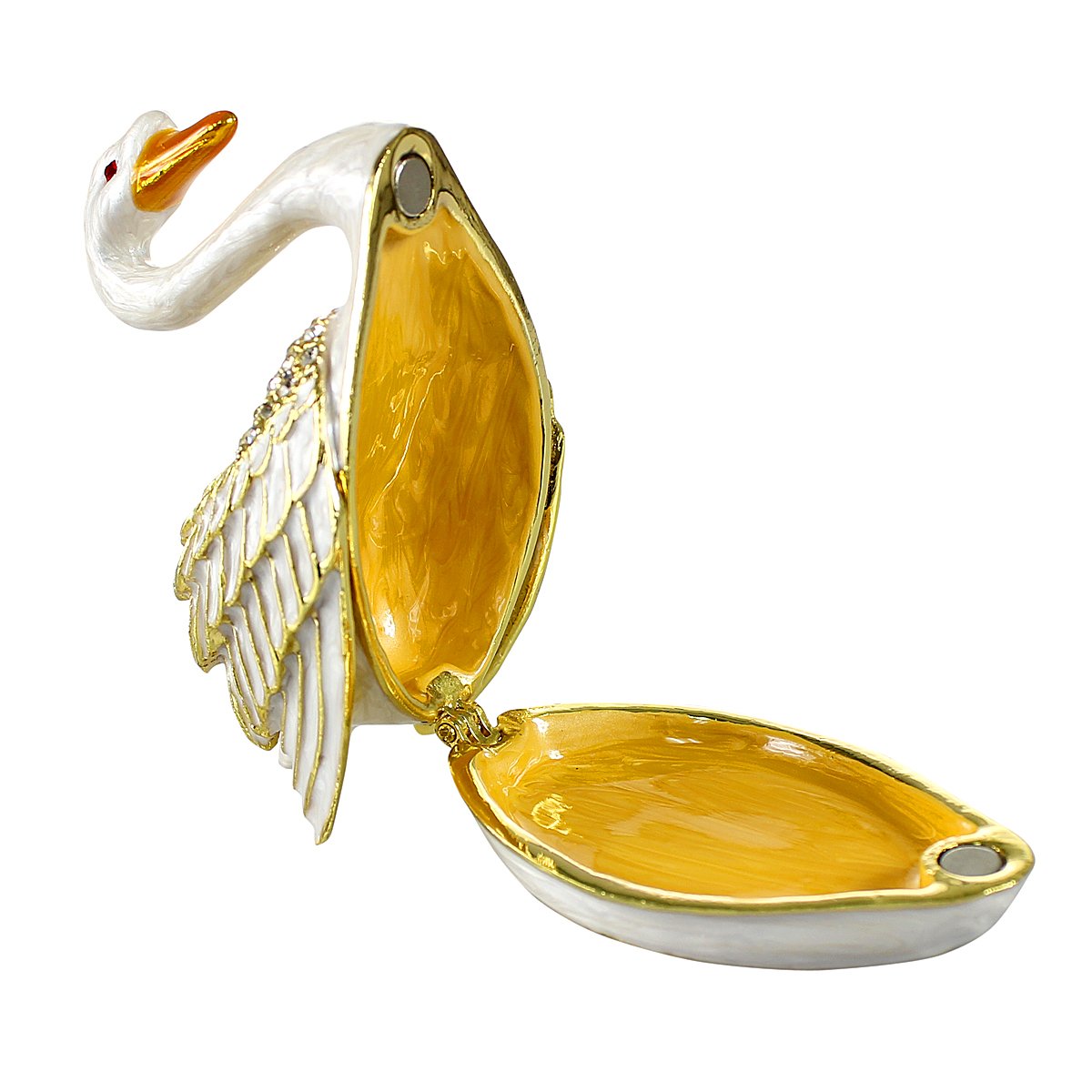 Echomerx Elegant Pearl Swan Jewelry Box - Perfect for Storing Rings, Necklaces & Keepsakes | Wedding, Birthday & Anniversary Gift Idea