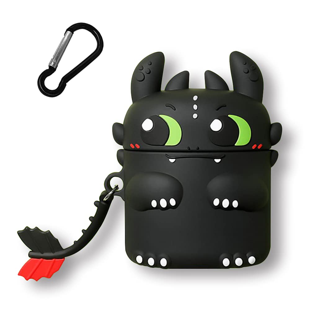 AIYAAIYA 3D Cartoon Cute Evil Night Design Silicone Protective Case for AirPods - Waterproof, Shockproof Cover with Keychain for AirPods Wireless Headset Charging Box | Perfect for Travel, Gym & Daily Use