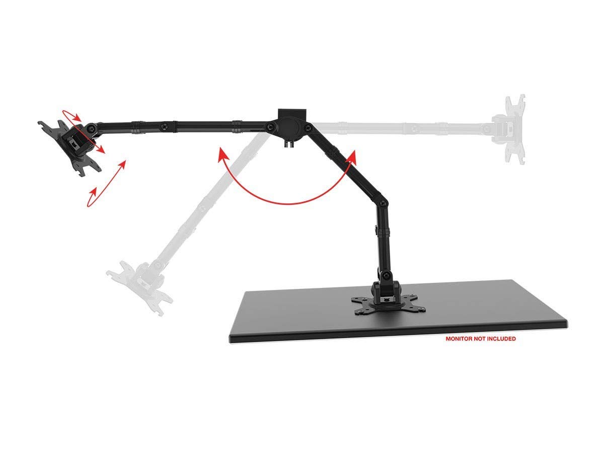 Monoprice 116246 Dual Monitor Arm Mount - Adjustable Articulating Stand for 13-32 Inch Screens, Black | Ergonomic Home Office & Gaming Setup