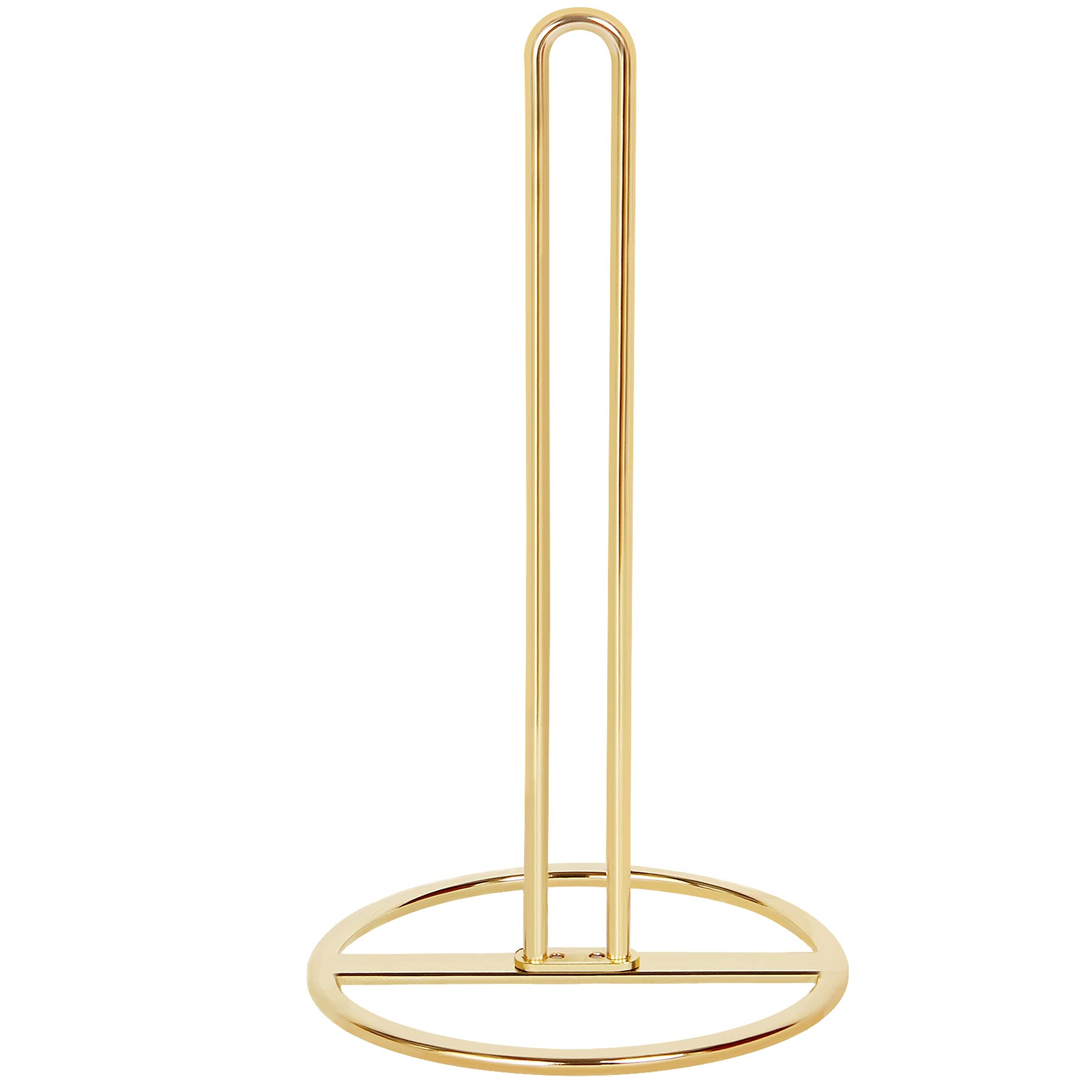 OBODING Gold Paper Towel Holder - Countertop Kitchen Organizer for Standard & Large Rolls | Durable Metal Towel Stand for Kitchen, Bathroom, Office & RV Use (Gold)
