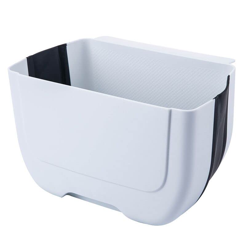 Foldable Hanging Trash Can for Kitchen Cabinet Door - 3L Collapsible Under Sink Garbage Bin, Wall Mounted Waste Basket for Bathroom, Bedroom & Office Organization - Space Saving Solution for Small Spaces (Black)
