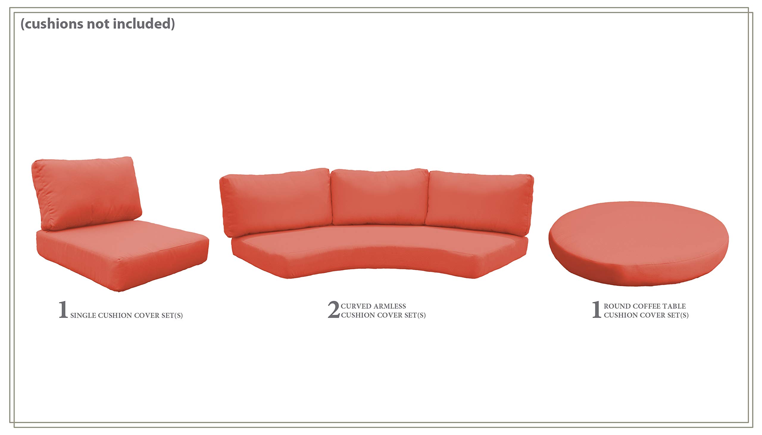 TK Classics Tangerine Cover Set for FLORENCE-06c Sofa - Replacement Slipcover (Cushions Not Included) | Perfect for Living Room Furniture Refresh & Home Decor Upgrade