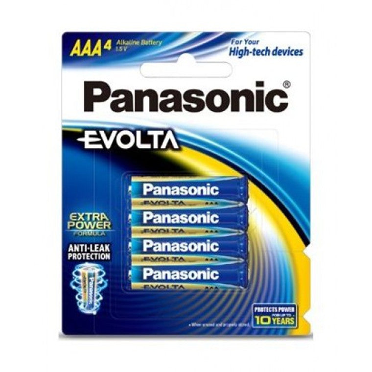 Panasonic Evolta AAA Batteries LR03EG/4B - 4 Pack Alkaline High-Performance Batteries for Toys, Remote Controls, Flashlights & More