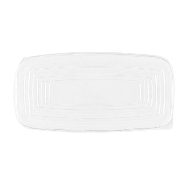 Clear and Gold Organic Rectangular Plastic Salad Bowl - 1 Count - Perfect for Healthy Meals, Parties, and Eco-Friendly Dining