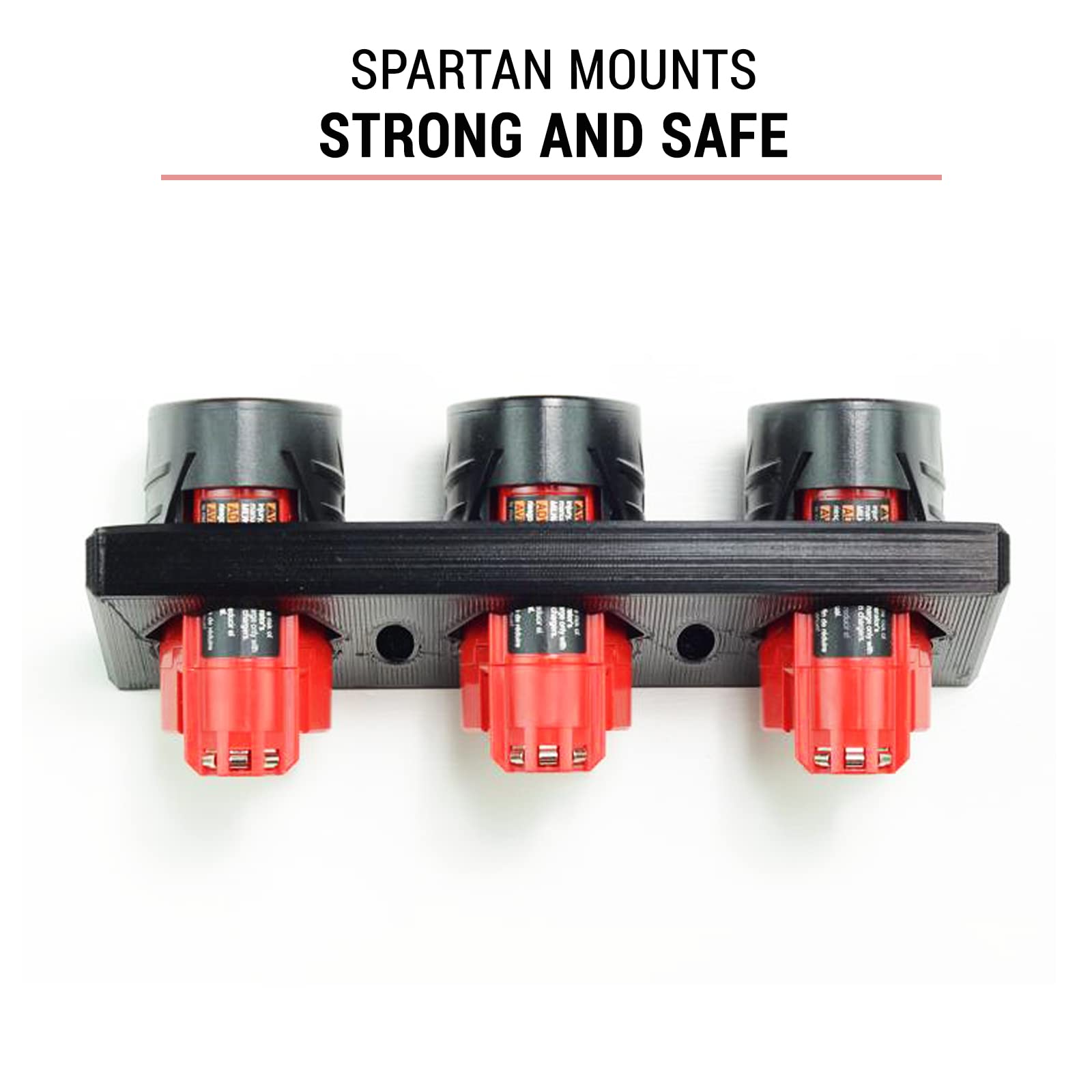 Milwaukee M12 Battery Wall Mount - 3 Slot Organizer for Power Tool Batteries | Garage Storage Solution for M12 Lithium-Ion Batteries | Perfect for Workshop, Garage & Toolbox Organization
