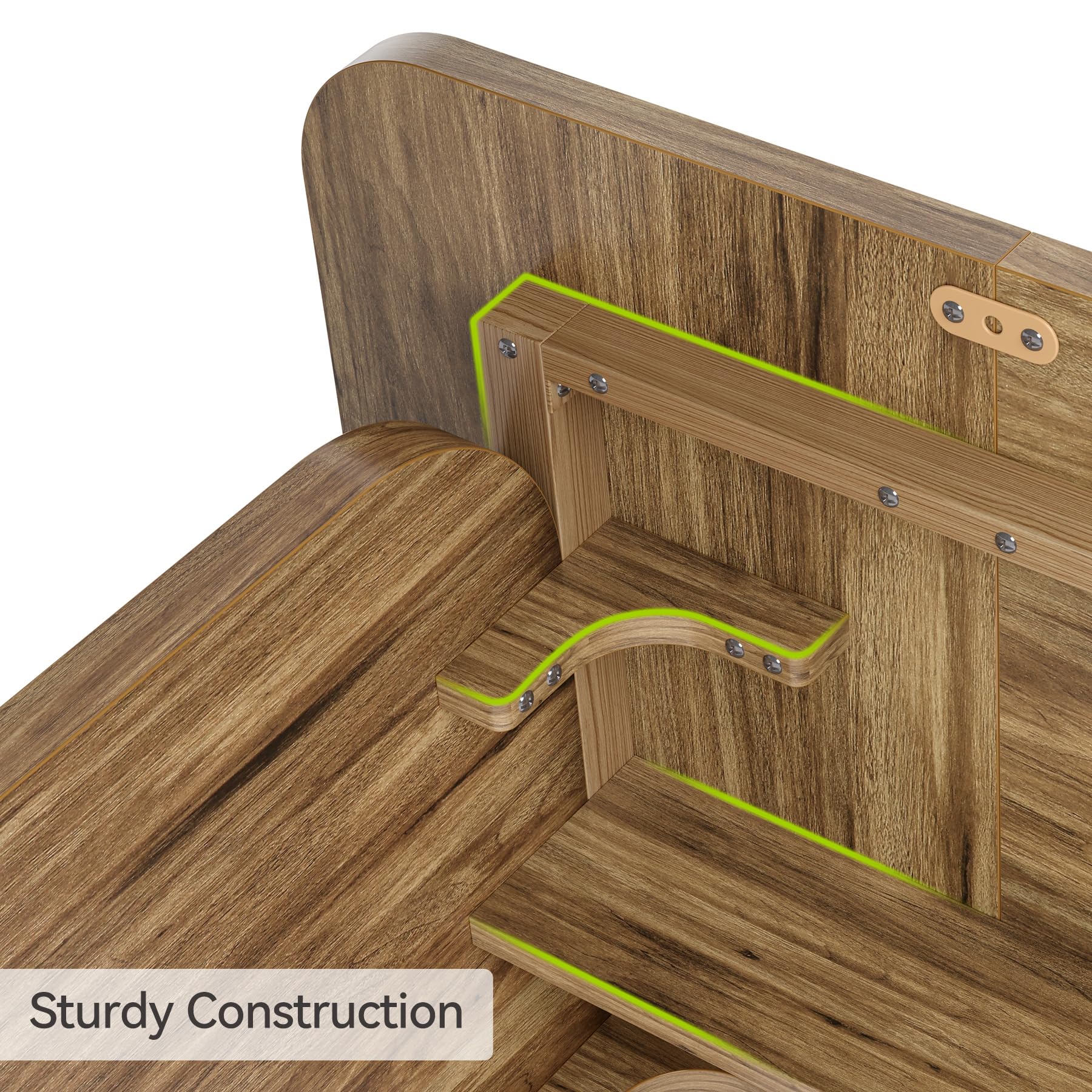 63-Inch Large Wooden Office Desk - Spacious Computer Desk for Home Office, Study & Crafting | Retro Executive Workstation for Writing, Working & Home Office Decor