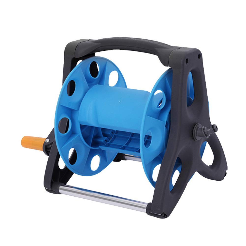 **Heavy Duty Garden Hose Reel - Portable Water Hose Holder with Floor Mount Bracket - Outdoor Yard, Car Washing & Gardening Storage Solution**