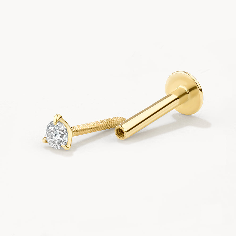 10k Gold Micro Diamond Helix Single Stud Earrings - Dainty Cartilage Piercing Jewelry for Everyday Wear & Special Occasions