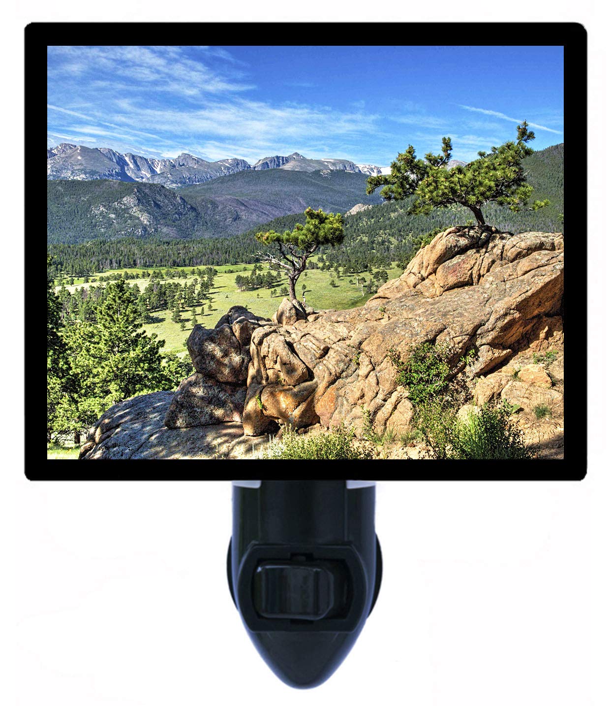 Rocky Mountain National Park Landscape Photo Night Light - Decorative LED Bedside Lamp for Kids, Nursery, Bedroom, Living Room, Home Decor