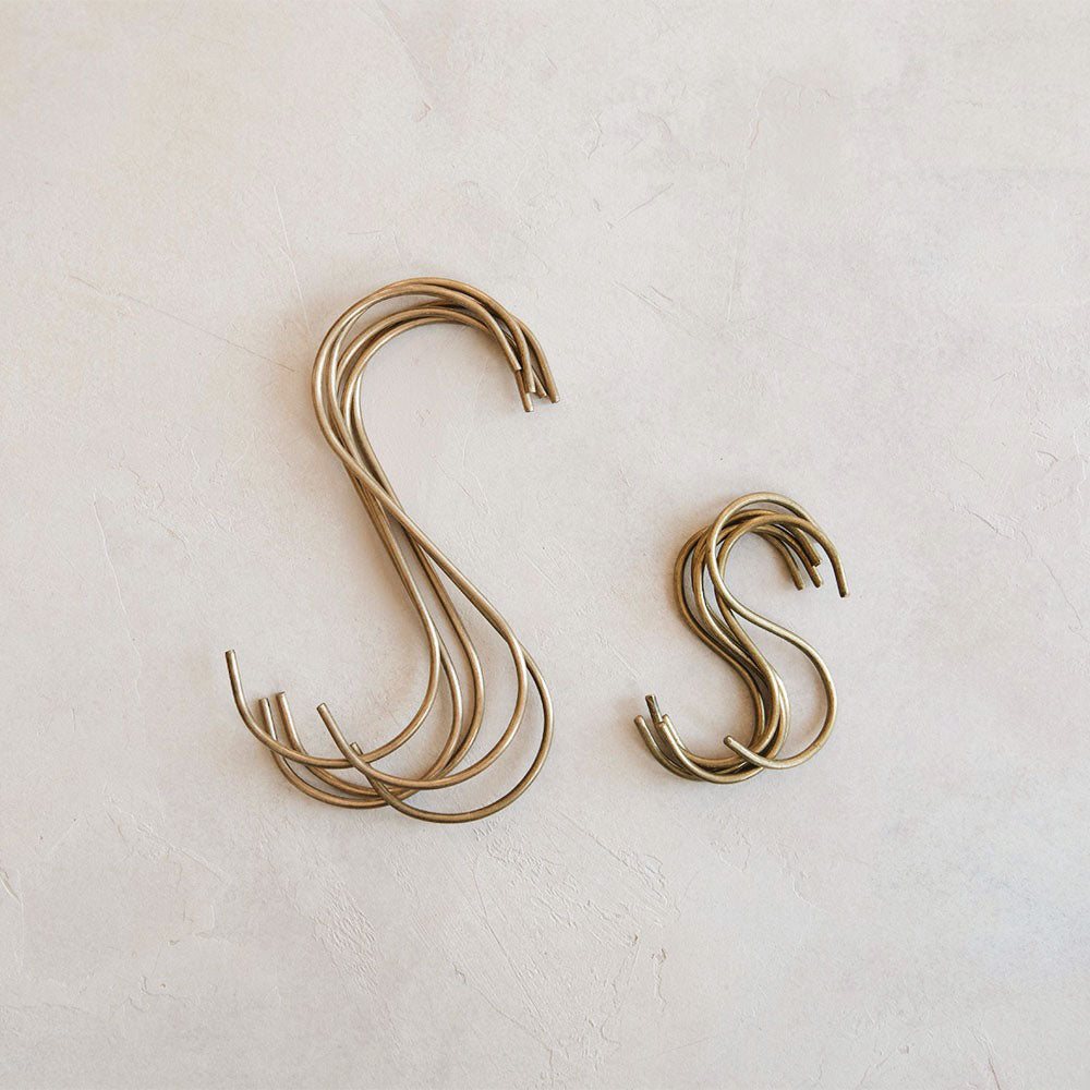 Brass S Utility Hook - Heavy Duty Hanging Hook for Home, Kitchen, Garage & Outdoor Organization