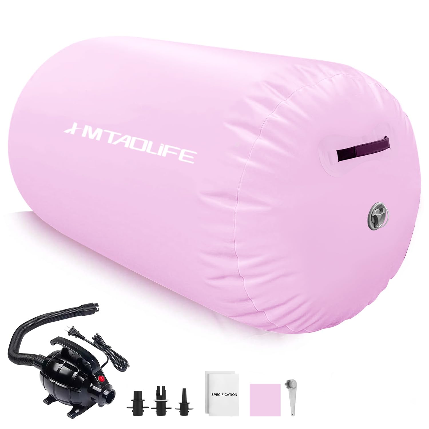 Inflatable Gymnastics Air Roller Barrel - Kids Tumbling Mat for Backbends, Somersaults & Yoga Training | Portable Cheerleading Equipment for Home & Gym Use | Great for Stretching, Flexibility & Acrobatic Practice