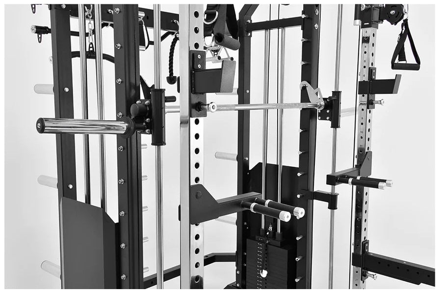 Warrior 801 Pro Power Rack Cage with Smith Machine & Functional Trainer Cable Pulley System - Heavy Duty Home Gym Equipment for Strength Training & Weightlifting - Perfect for Home Workouts & Garage Gym Setup