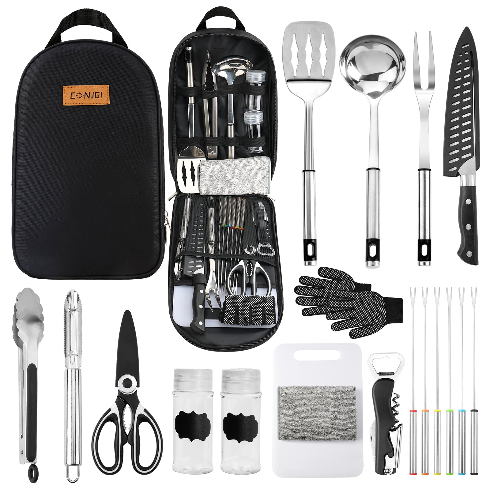 **Portable Camping Cookware Storage Bag - Waterproof & Durable Organizer for Knives, Forks, Spoons, Cutting Boards & Kitchen Tools | Perfect for Outdoor Cooking, Picnics & RV Trips**