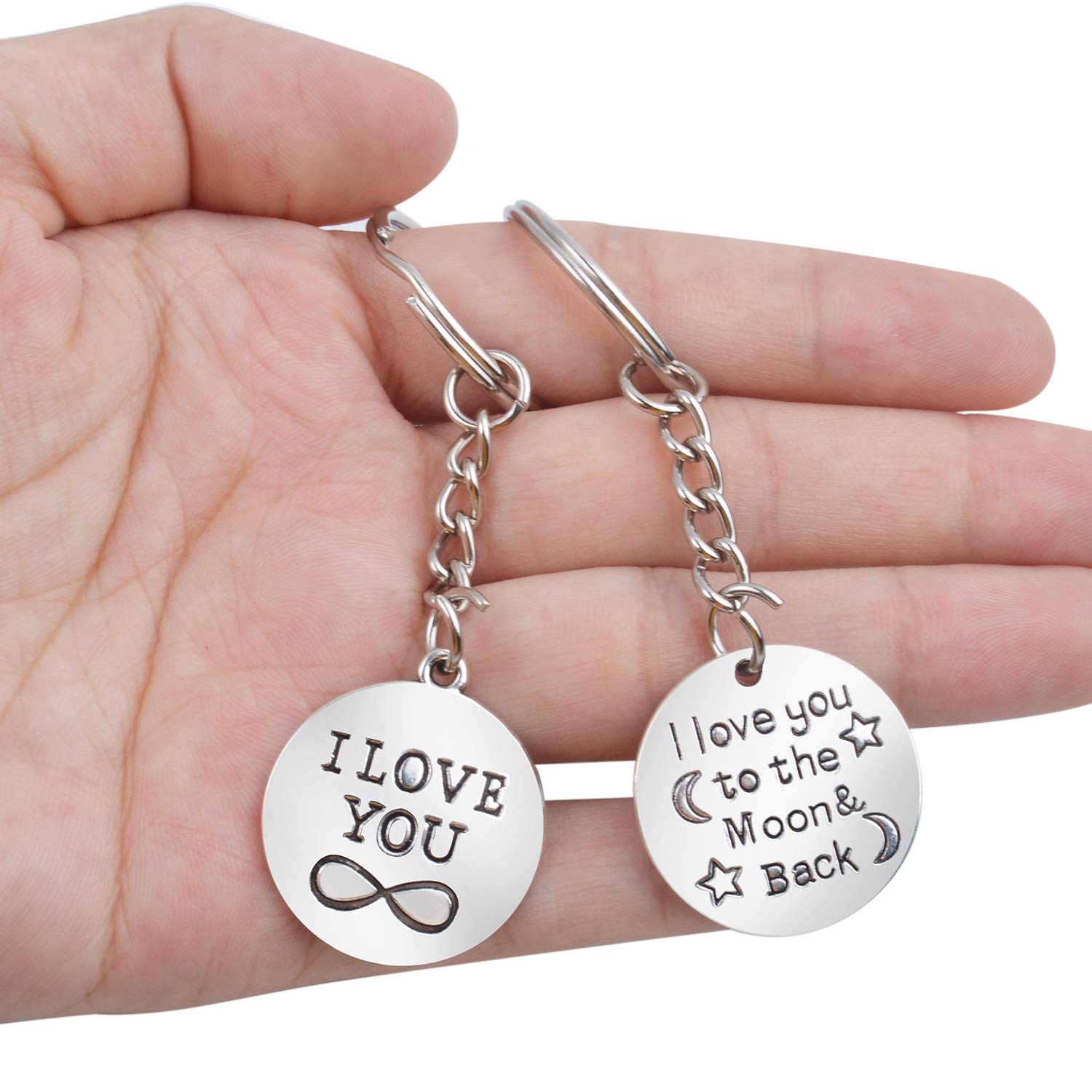 10-Piece Metal Key Ring Set with Charms - DIY Keychain Gifts for Home & Office