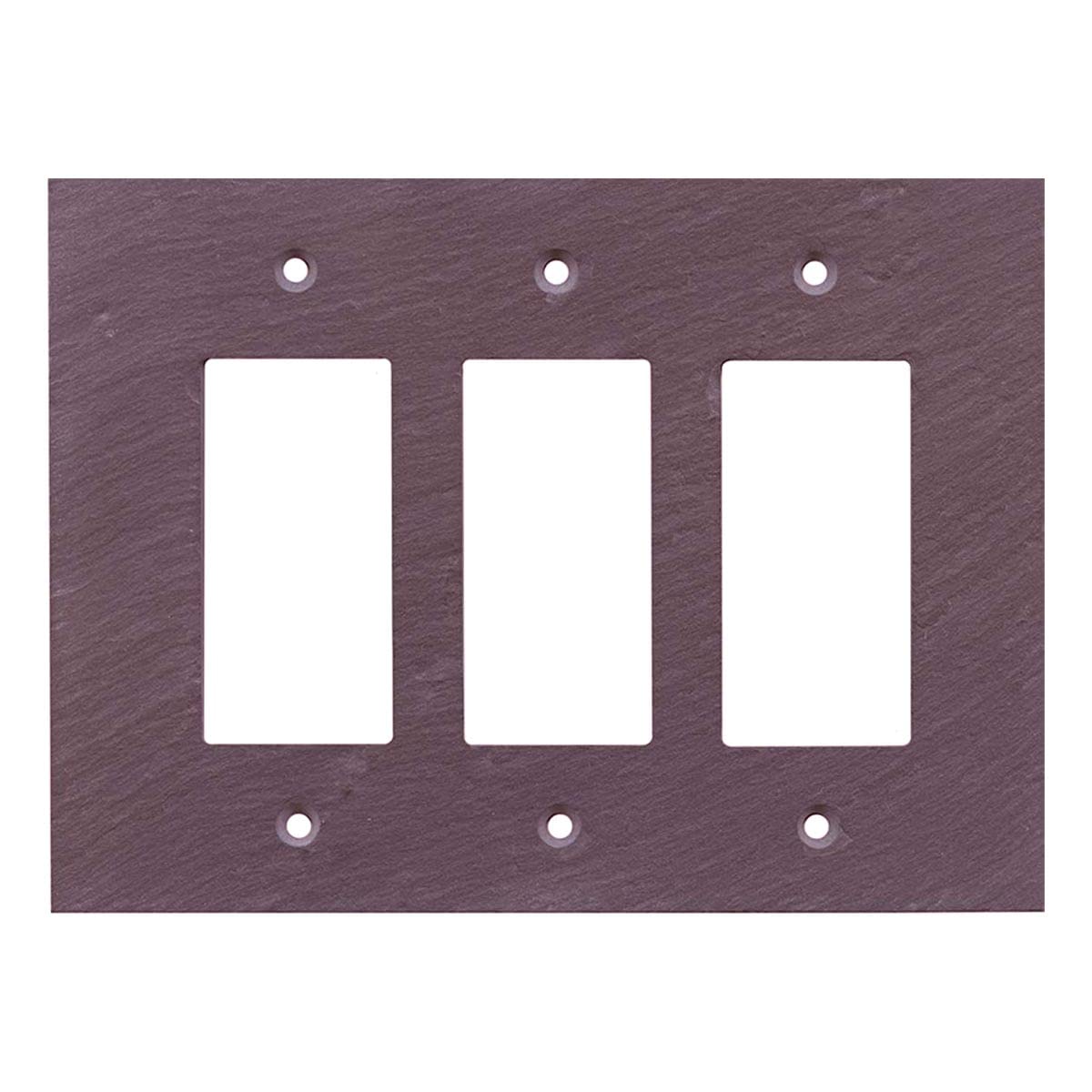 3 Gang GFCI Rocker Switch Plate Cover - Decora Triple Decorator Wall Plate (6.75” x 5”) - Vermont Slate Purple Outlet Faceplate for Home & Office Electrical Upgrade | Perfect for Living Rooms, Bedrooms & Commercial Spaces