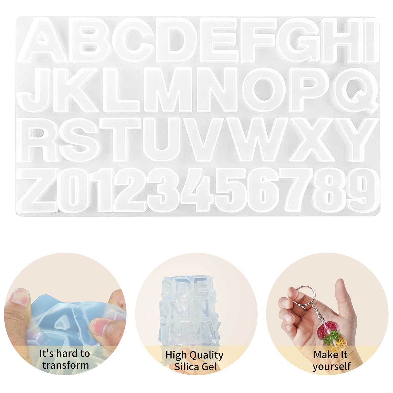 Premium Silicone Alphabet & Number Molds for Resin Jewelry Making - DIY Craft Casting Kit for Personalized Necklaces, Keychains & Home Decor - Perfect for Birthday Gifts, Wedding Favors & Handmade Accessories