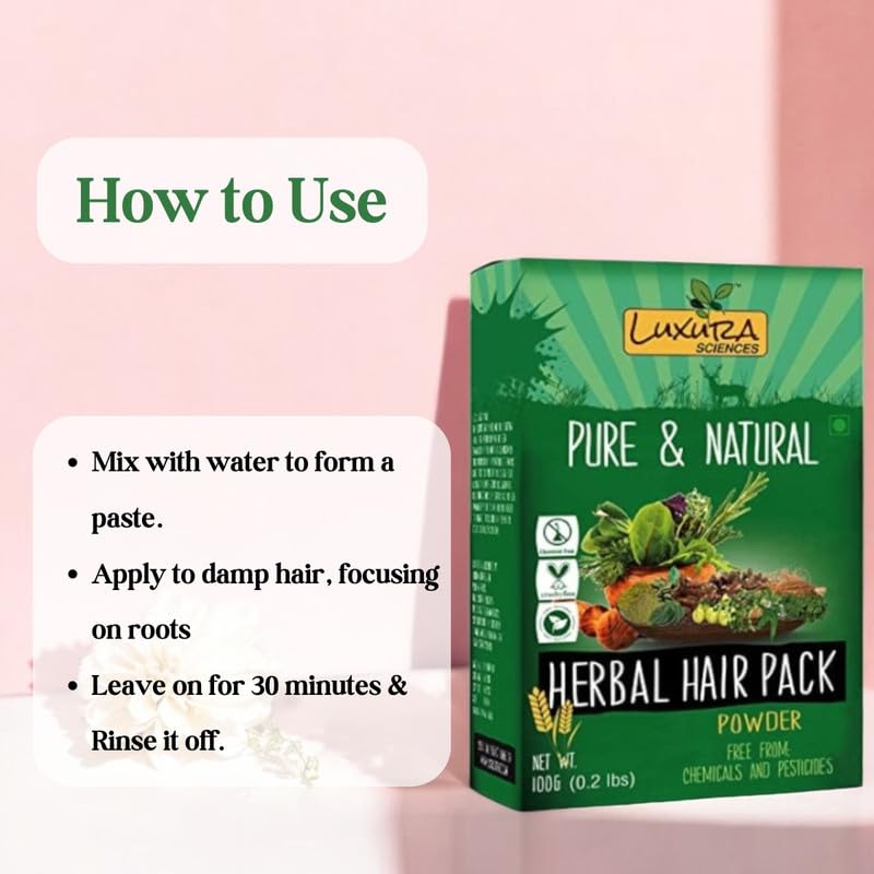 Luxura Sciences Natural Hair Pack for Dry Hair - Nourishing Hair Mask (100g) | Hydrating & Strengthening Treatment with Argan Oil & Shea Butter | Best for Damaged, Frizzy & Curly Hair | Perfect for Daily Hair Care & Salon Treatments
