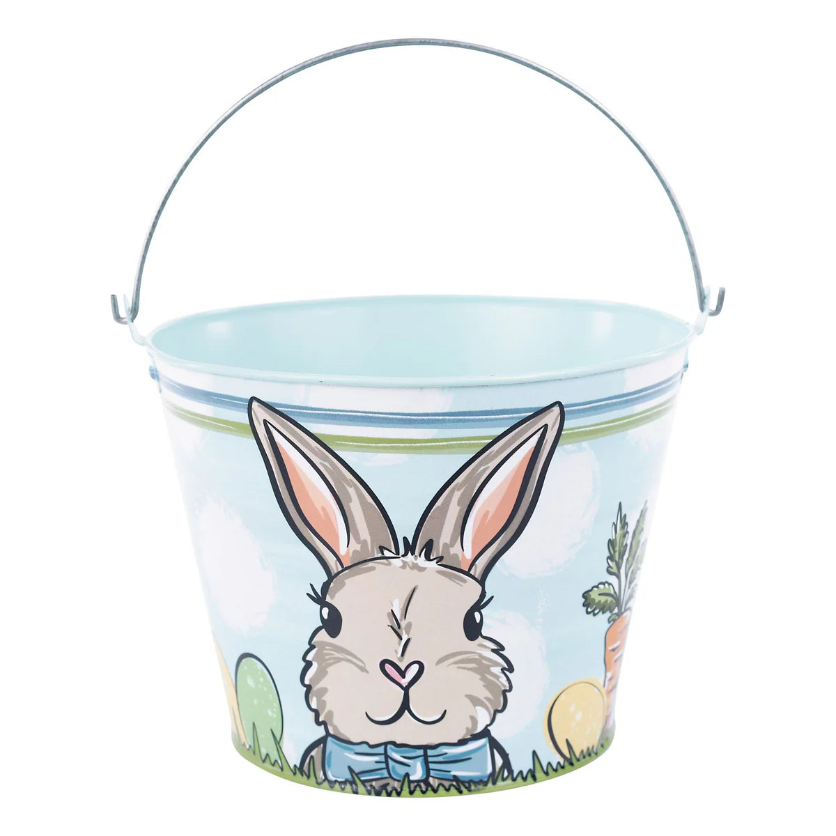 Blue Rabbit Easter Egg Pail - Pastel Bunny Easter Basket for Kids, Easter Egg Hunt Decorations & Spring Party Favors - Perfect for Easter Celebrations, Gift Giving & Home Decor