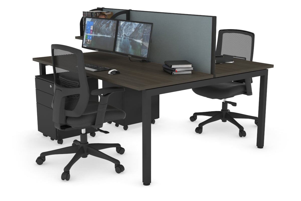 Quadro Square Legs 2 Person Office Workstation Desk - 1200L x 700W Modern Shared Workspace Solution for Home & Business Offices