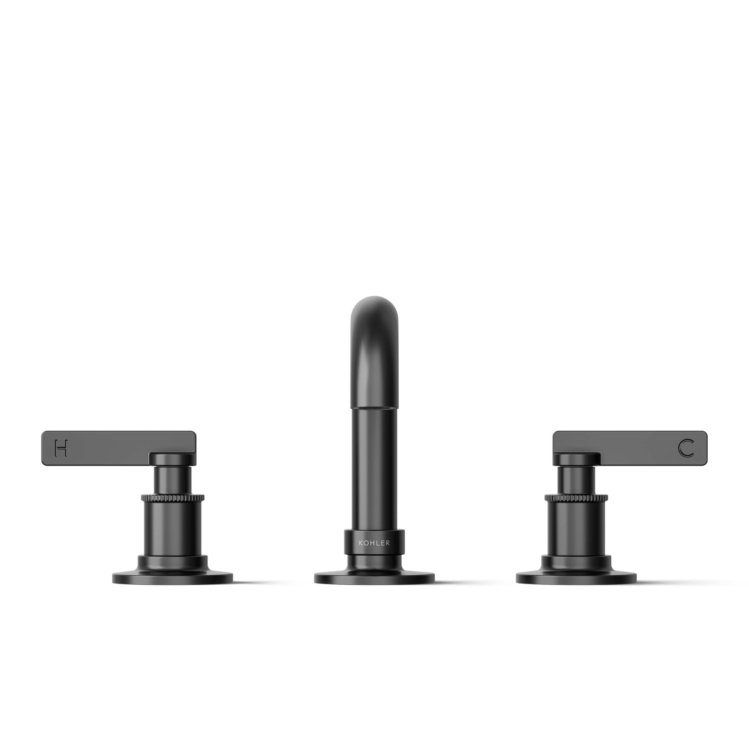 KOHLER Castia by Studio McGee Widespread Bathroom Sink Faucet - Modern Matte Black Finish - Perfect for Master Bathroom & Powder Room Renovations