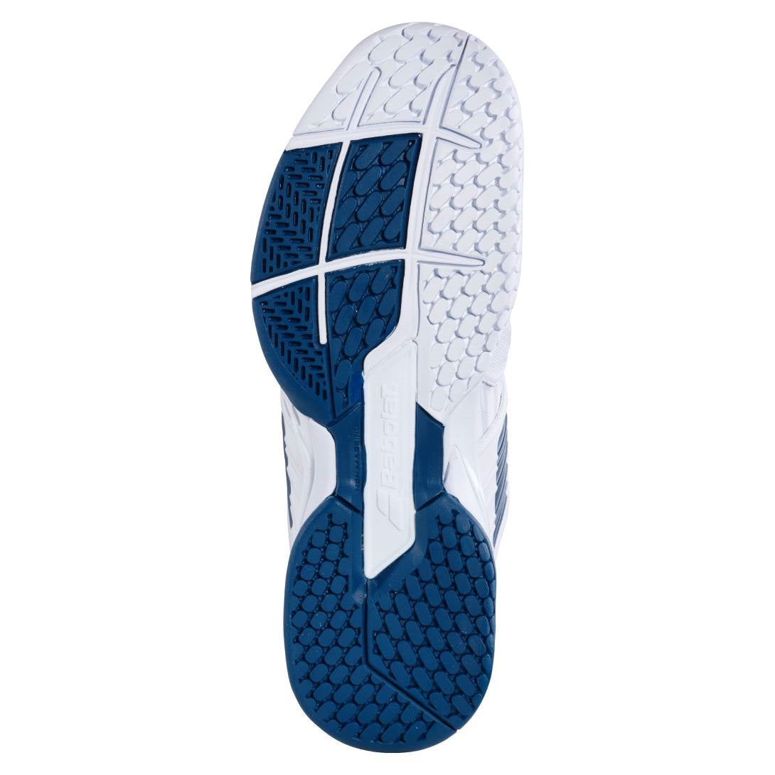 Babolat Propulse Fury AC Men's Tennis Shoes - White & Blue | High-Performance Court Shoes for Competitive Play & Training | Perfect for Hard Court & Clay Court Matches